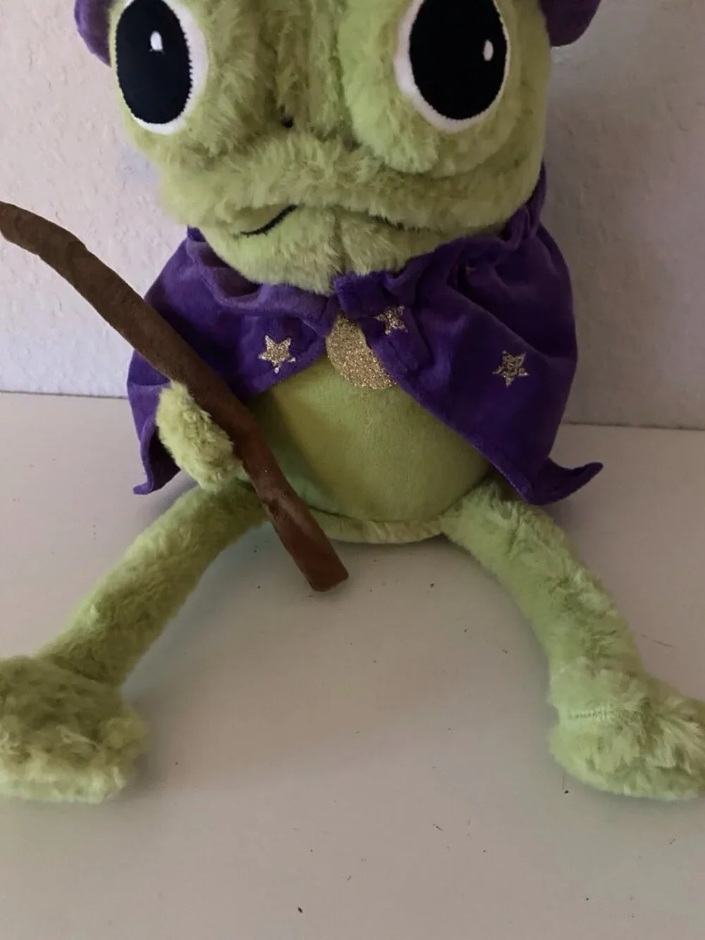Moonlight Manor Frog Wizard With Hat & Wand Plush Green/Purple Halloween VIRAL - Picture 4 of 11